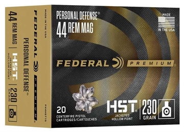 Picture of Federal Personal Defense HST Handgun Ammunition .44 Rem Mag 230gr JHP 1085 fps 20/ct P44HST1S