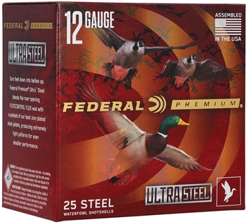 Picture of FEDERAL 12GA 3 1/2" 1 1/2OZ 2 & 4 1500 FPS "ULTRASTEEL" 25 RD/BX 10 BX/CS PWUX13424