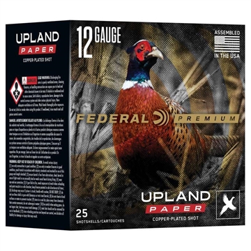 Picture of Federal Premium Upland Paper Shotshells 12ga 2-3/4" 1-1/4oz 1330 fps #4 25/ct PUP154 4 PUP1544