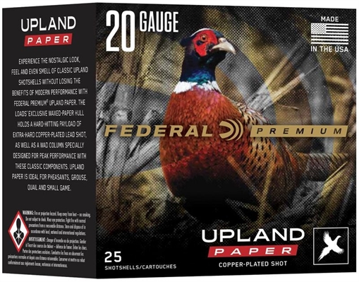 Picture of FEDERAL AMMO UPLAND PAPER 20GA 2.75 1OZ #5 25/10 PUP2045