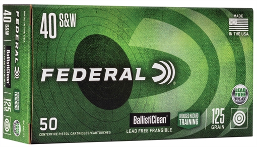 Picture of Federal BallistiClean Reduced Hazard Training 40S&W 125gr Lead Free Frangible 50 Per Box/20 Case BC40CT1