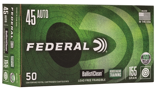 Picture of Federal BallistiClean Reduced Hazard Training 45ACP 155gr Lead Free Frangible 50 Per Box/20 Case BC45CT1