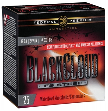 Picture of FEDERAL BLACK CLOUD WATERFOWL AMO 12GA #BB 2-3/4" 1-1/8 OZ 25RD PWBX147BB