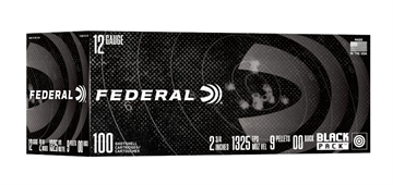 Picture of FEDERAL BLACK PACK 12 GAUGE 00 BUCK SHOT 2-3/4 IN 1325 FPS F12BK100 00 100RD F12BK100 00 F12BK100 00 F12BK100 00 F12BK100 00 F12BK100 00 F12BK100 00 F12BK100 00