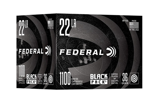 Picture of FEDERAL BLACK PACK 22 LR 36 GRAIN COPPER PLATED HOLLOW POINT 1260 FPS  1100RD  BF750