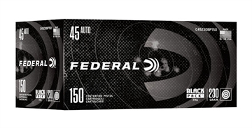 Picture of FEDERAL BLACK PACK 45 ACP 230 GRAIN FULL METAL JACKET 830 FPS RD  C45230BP150