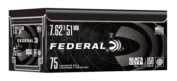 Picture of FEDERAL BLACK PACK 7.62X51MM NATO 150 GRAIN FULL METAL JACKET 2790 FPS  75RD  FCM80BF