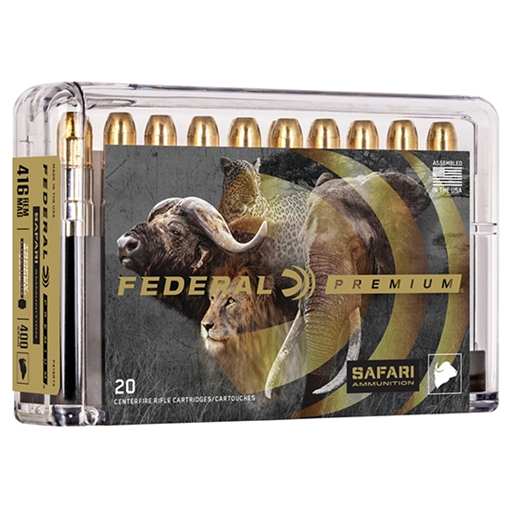 Picture of Federal Premium Safari Cape-Shok 416RemMag 400gr Trophy Bonded Sledgehammer Solid 20 Per Box/10 Case P416RT2