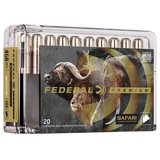 Picture of Federal Premium Cape-Shok Rifle Ammunition .458 Lott 500 gr TBBC 2300 fps - 20/ct P458LT1