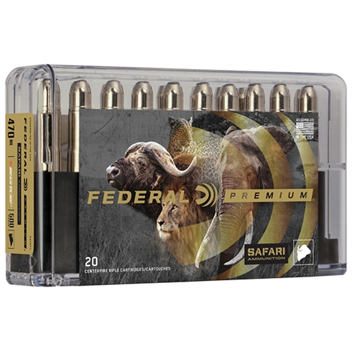 Picture of Federal Premium Safari Cape-Shok 470NitroExpress 500gr Trophy Bonded Bear Claw 20 Per Box/10 Case P470T1