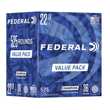 Picture of Federal Champion Training Value Pack 22LR 36gr Lead Hollow Point 525 Per Box/10 Case 747