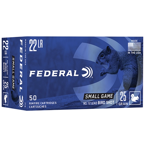 Picture of Federal Small Game & Target 22LR 25gr #12 Lead Bird Shot 50 Per Box/50 Case 716