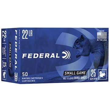 Picture of Federal Small Game & Target 22LR 25gr #12 Lead Bird Shot 50 Per Box/50 Case 716