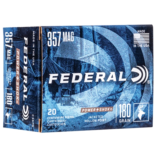 Picture of Federal Power-Shok Handgun 357Mag 180gr Jacketed Hollow Point 20 Per Box/25 Case C357G