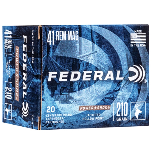 Picture of Federal Power-Shok Handgun 41RemMag 210gr Jacketed Hollow Point 20 Per Box/25 Case C41A