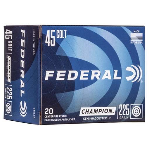 Picture of Federal Champion Training 45Colt 225gr Semi Wadcutter Hollow Point 20 Per Box/25 Case C45LCA