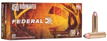 Picture of Federal Fusion 450Bushmaster 260gr Bonded Soft Point 20 Per Box/10 Case F450BMFS1