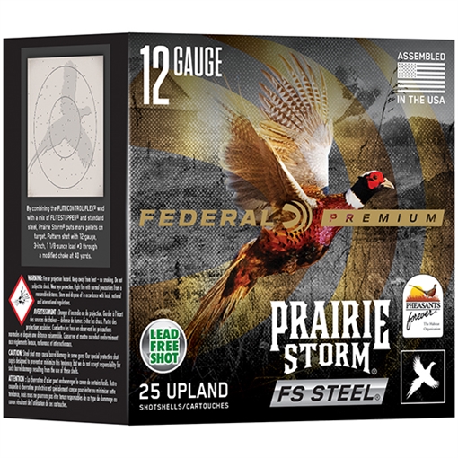 Picture of Federal Federal Prairie Storm FS Steel Shotgun Ammo 12 ga. 3 in. 1 1/8 oz. 3 Shot 25 rd. PFSX143FS 3 PFSX143FS3