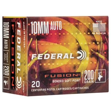 Picture of Federal Fusion Handgun 10mmAuto 200gr Fusion Soft Point 20 Per Box/10 Case F10FS1