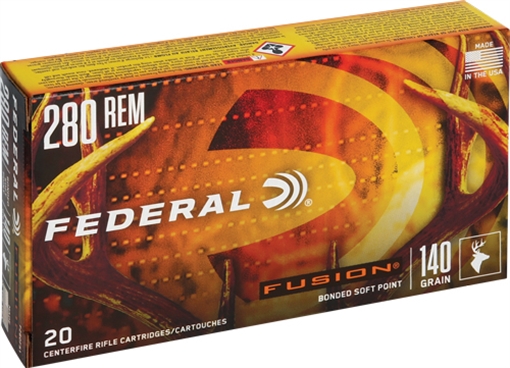 Picture of Federal Fusion Rifle Ammunition .280 Rem 140 gr BTSP 2990 fps - 20/ct F280FS1