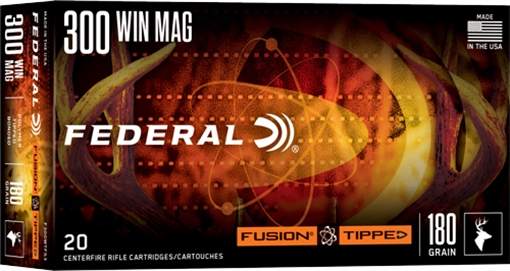 Picture of Federal Fusion, 300 Winchester Magnum, 180 Grain, Fusion Polymer Tip, 20 Round Box F300WTFS3