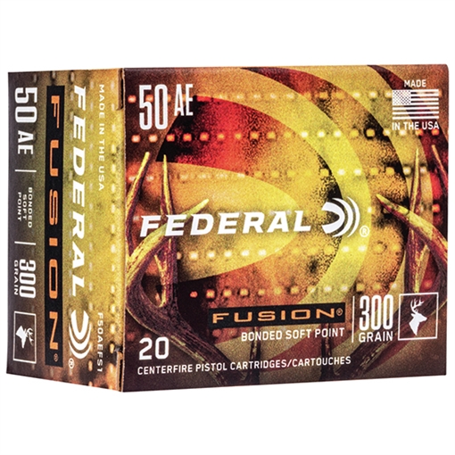 Picture of Federal Fusion Handgun 50AE 300gr Fusion Soft Point 20 Per Box/10 Case F50AEFS1