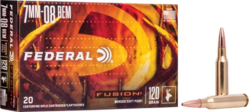 Picture of Federal Fusion 7mm-08Rem 120gr Bonded Soft Point 20 Per Box/10 Case F708FS2