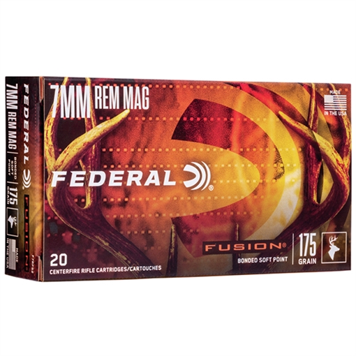 Picture of Federal Federal Fusion Rifle Ammo 7mm Rem Mag 175 gr. Fusion Soft Point 20 rd. F7RFS2