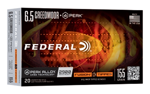 Picture of Federal Federal Fusion Rifle Ammo 6.5 Creedmoor+Peak 155 gr. Fusion Tipped 20 rd. F65CRDPKTFS2