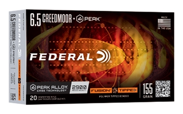 Picture of Federal Federal Fusion Rifle Ammo 6.5 Creedmoor+Peak 155 gr. Fusion Tipped 20 rd. F65CRDPKTFS2