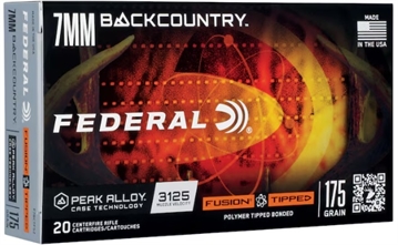 Picture of Federal Fusion Tipped Rifle Ammunition 7mm Backcountry 175gr PT 2860 fps 3125 fps 20/ct F7BCTFS2