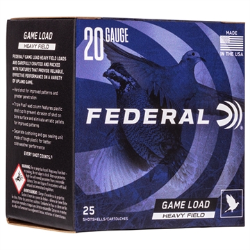 Picture of Federal Game-Shok Upland Game - Heavy Field Load - 20ga 2-3/4" 1oz. #7.5-Shot 25/Box H202 7.5 H20275