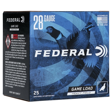 Picture of Federal Game-Shok Heavy Field Load Shotshells 28ga 2-3/4" 1 oz #7.5 1220 fps 25/ct H289 7.5 H28975