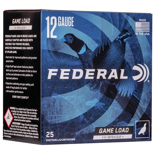 Picture of Federal Game-Shok Upland Game Hi Brass Load 12 ga 2 3/4" MAX 1 1/4 oz #5 - 25/box H126 5 H1265