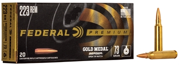 Picture of Federal Premium Gold Medal 223Rem 73gr Berger Open Tip Match 20 Per Box/10 Case GM223BH73