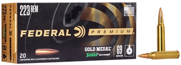 Picture of Federal Premium Gold Medal Sierra MatchKing Rifle Ammunition .223 Rem 69 gr BTHP 2950 fps - 20/ct GM223M
