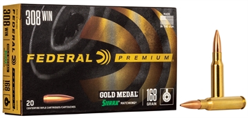 Picture of Federal Premium Gold Medal Sierra Matchking Rifle Ammunition .308 Win 168 gr BTHP 2650 fps 20/ct GM308M