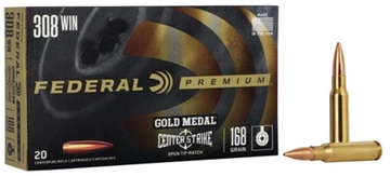 Picture of Federal Federal Premium, Gold Medal, 308 Winchester, 168 Grain, Open Tip Match, 20 Rounds GM308OTM1