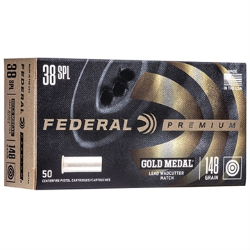 Picture of Federal Premium Gold Medal 38Special 148gr Lead Wadcutter 50 Per Box/20 Case GM38A