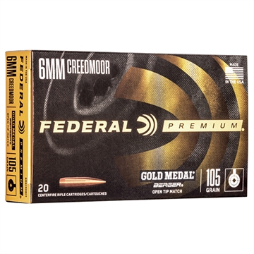Picture of Federal Premium Gold Medal 6mmCreedmoor 105gr Berger Hybrid Open Tip Match 20 Per Box/10 Case GM65CRDBH1
