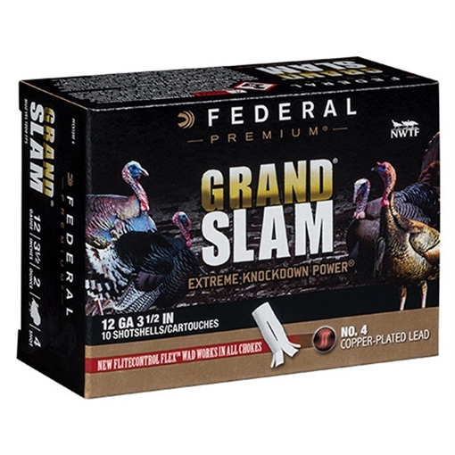 Picture of Federal Federal Premium Grandslam Shotgun Ammo 12 ga. 3.5 in. 2 oz. 4 Shot 10 rd. PFCX139F 4 PFCX139F4
