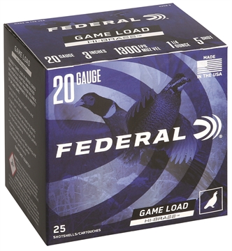 Picture of Federal Game-Shok High Brass 20Gauge 3" 1 1/4oz 5Shot 25 Per Box/10 Case H2585