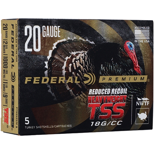 Picture of Federal Federal Premium Heavyweight TSS Load 20 ga. 2.75 in. 1 1/8 oz. 9 Shot TSS LR 5 rd. PTSSX257F 9 PTSSX257F9