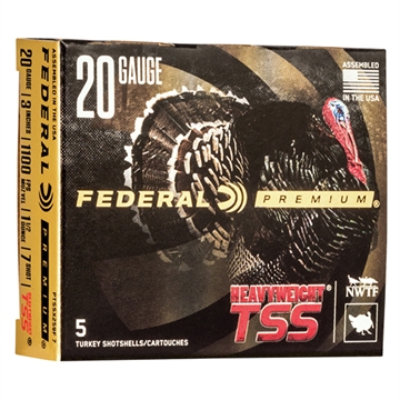 Picture of Federal Heavyweight TSS with Flightcontrol Flex, Lead Free, 20 Gauge 3", #7 Shot, 1 1/2oz, 5 Round Box, California Certified Nonlead Ammunition PTSSX259F7
