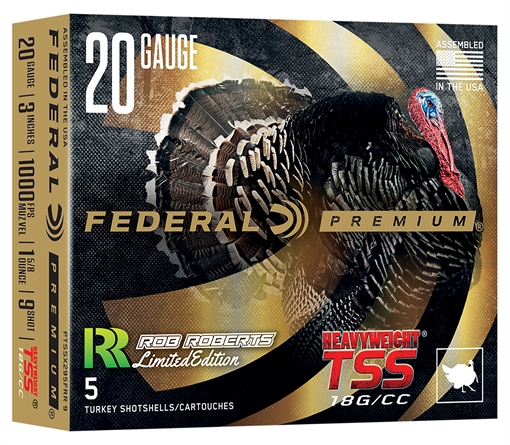 Picture of Federal Heavyweight TSS Rob Roberts Special Edition Shotshell 20ga 3" 1-5/8oz 1000 fps #9 5/ct PTSSX295FRR 9