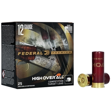 Picture of Federal Premium, High Over All, Competition Target Load, 12 Gauge 2.75", #8, 2375 Dram, 1 1/8 oz, Lead, 25, Round Box HOA12L 8 HOA12L8