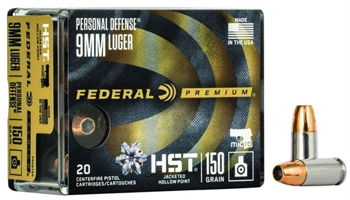 Picture of FEDERAL HST PREMIUM AMO 9MM 150GR HST JHP PERSONAL DEFENSE MICRO 20RD (10 BOXES PER CASE) P9HST5S