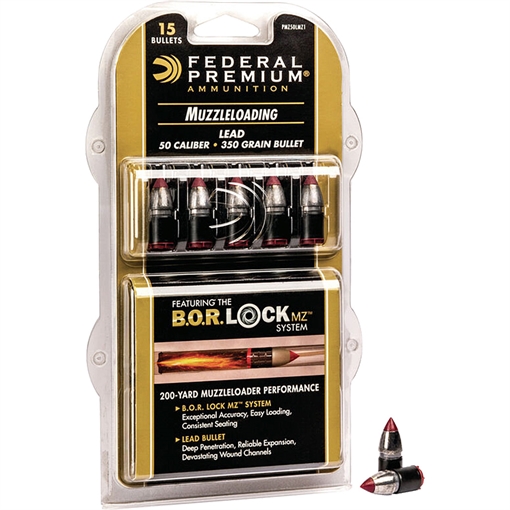 Picture of Federal Federal Muzzleloader Bullets 50 Cal. 350 gr. Lead Bullet 15 rd. PMZ50LMZ1