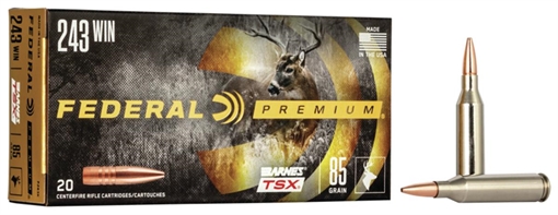 Picture of Federal Federal Premium Rifle Ammo 243 Win. 85 gr. Barnes TSX 20 rd. P243K