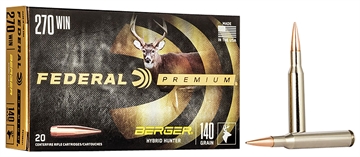 Picture of Federal Classic Hunter Berger Hybrid Rifle Ammunition .270 Win 140 gr BTHP 2950 fps 20/ct P270BCH1